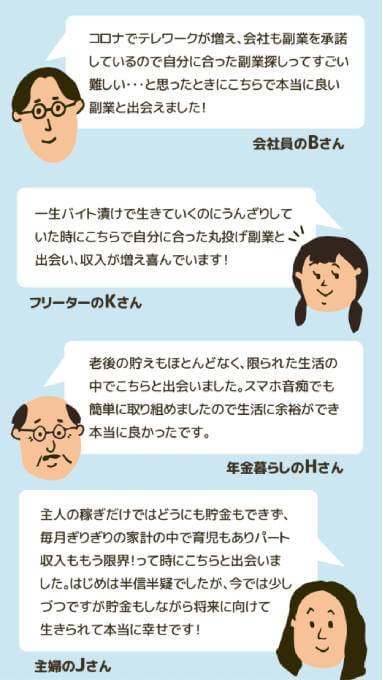 話題の最新副業ビジネスの利用者の声