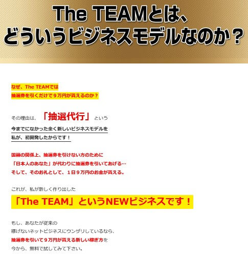 THE TEAM(ザ・チーム)のビジネスモデル