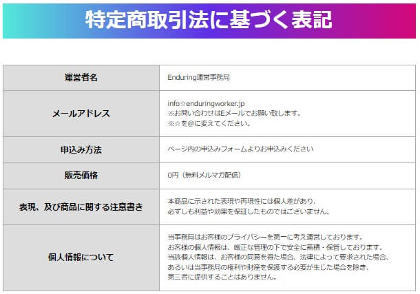 Enduring（エンデュアリング）の運営元や所在地は？