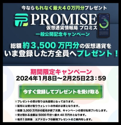 仮想通貨情報局プロミスの内容について